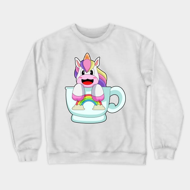 Unicorn Mug Rainbow Crewneck Sweatshirt by Markus Schnabel